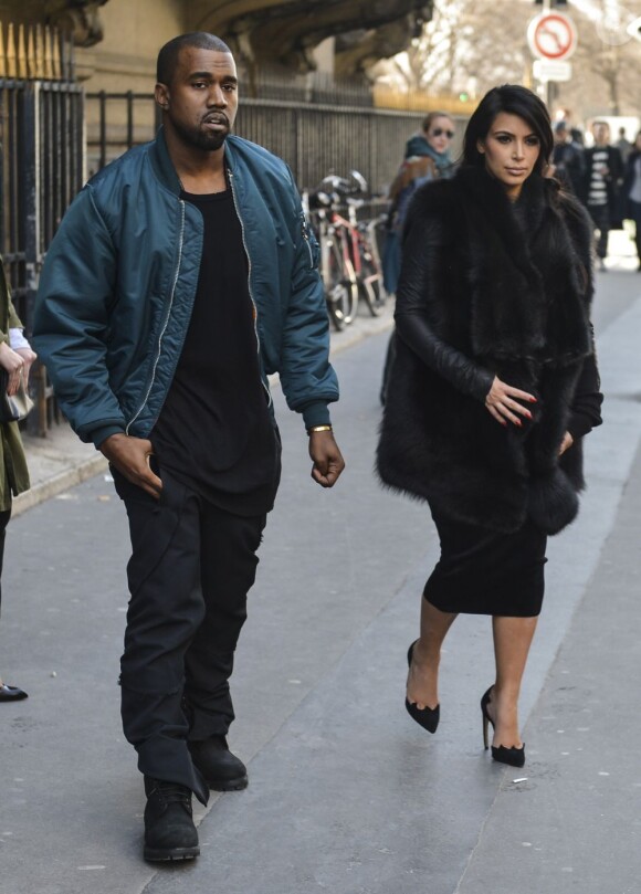 Kim Kardashian et Kanye West à Paris, le 4 mars 2013.
