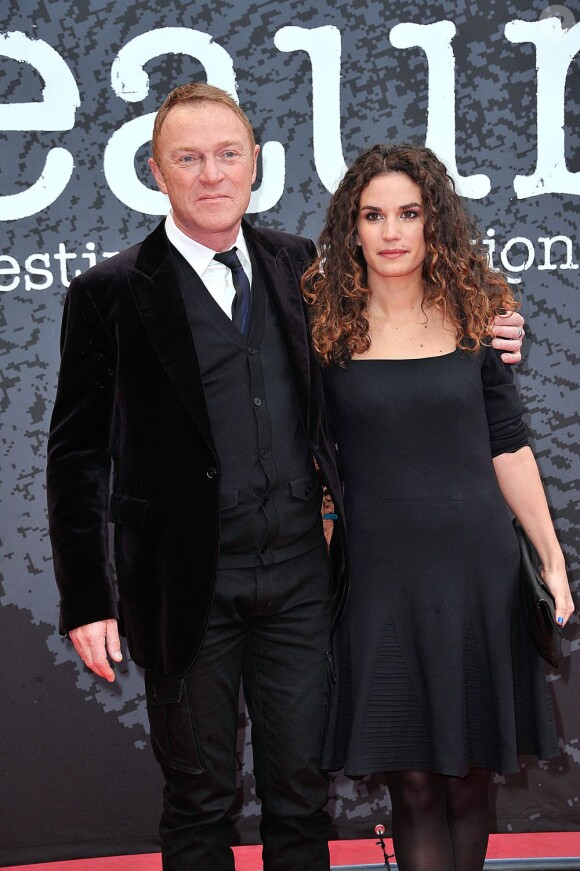 Christophe Hondelatte et Barbara Cabrita à la cérémonie de clôture du 5e Festival International du Film Policier à Beaune le 7 avril 2013.