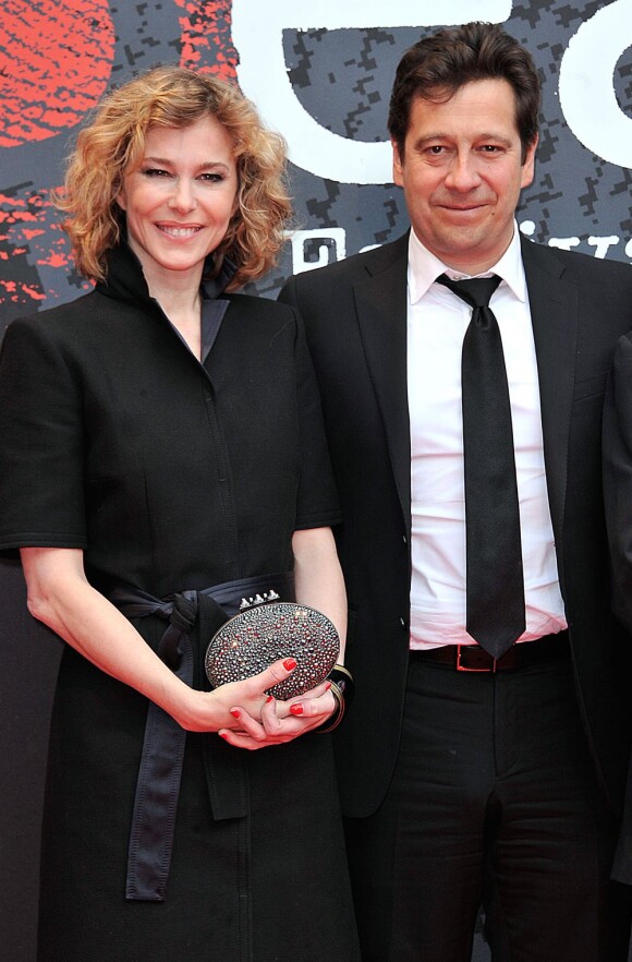 Pascale Arbillot et Laurent Gerra à la cérémonie de clôture du 5e Festival International du Film Policier à Beaune le 7 avril 2013.