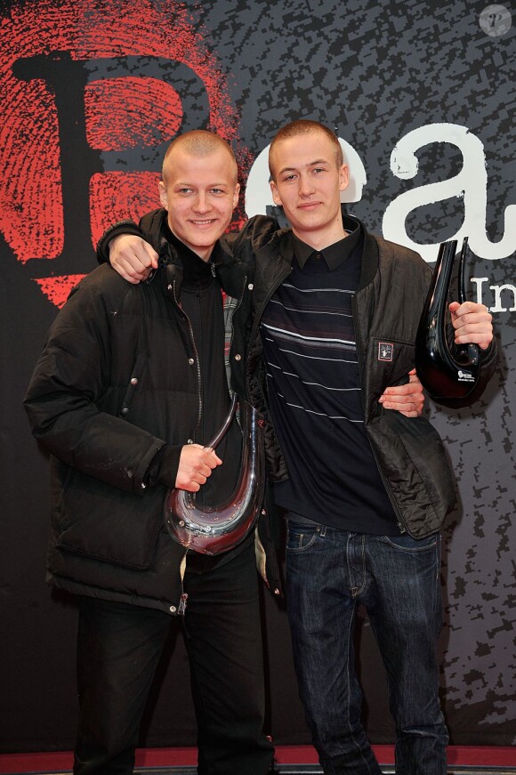 Les acteurs du film Northwest Gustav et Oscar Dyekjaer Giese à la cérémonie de clôture du 5e Festival International du Film Policier à Beaune le 7 avril 2013.
