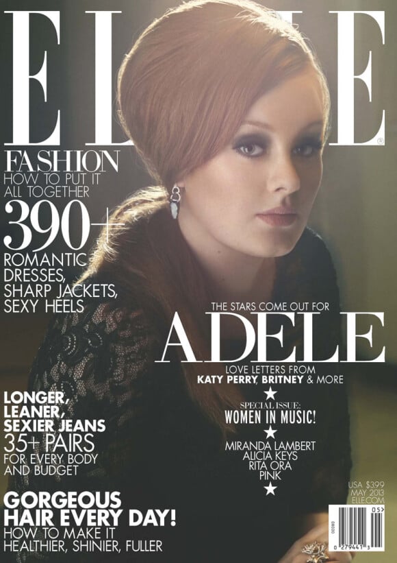 Adele pose pour la couverture du magazine ELLE USA, dans l'édition du mois de mai 2013.