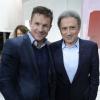Felix Baumgartner et Michel Drucker - Enregistrement de l'émission "Vivement Dimanche" consacrée à Jean-Paul Belmondo à Paris le 10 avril 2013, diffusion le 14 avril.