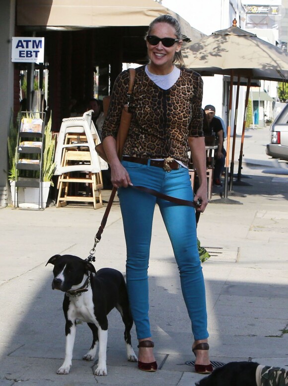 Sharon Stone à West Hollywood, Los Angeles, le 12 avril 2013.