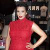 Kim Kardashian, enceinte et bien en formes, présente son parfum Glam au Kardashian Khaos Store à Las Vegas, le 13 avril 2013