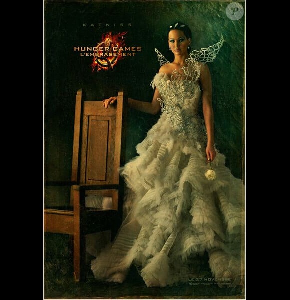 Affiche du film Hunger Games 2 : sous-titré, L'Embrasement avec Jennifer Lawrence