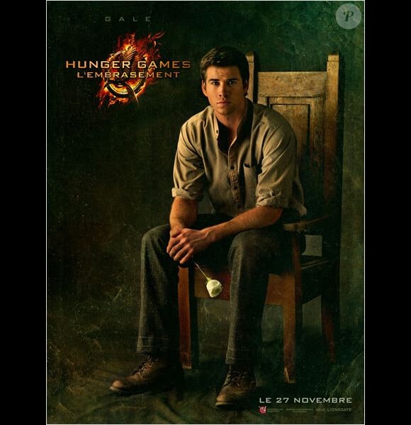 Affiche du film Hunger Games 2 : sous-titré, L'Embrasement avec Liam Hemsworth