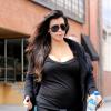 Kim Kardashian, enceinte et motivée pour faire du sport, quitte son club à Los Angeles. Le 15 avril 2013.
