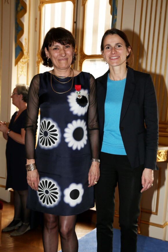 Aurelie Filippetti et Brigitte Metra à Paris le 17 avril 2013.