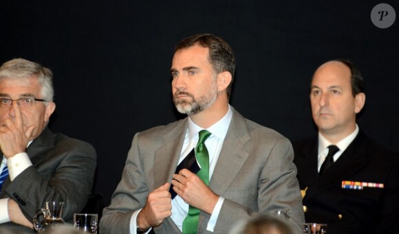 Le prince Felipe d'Espagne lors de l'inauguration du forum "7 European Jurists" à Barcelone, le 18 avril 2013.