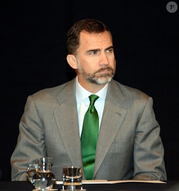 Le prince Felipe d'Espagne lors de l'inauguration du forum "7 European Jurists" à Barcelone, le 18 avril 2013.