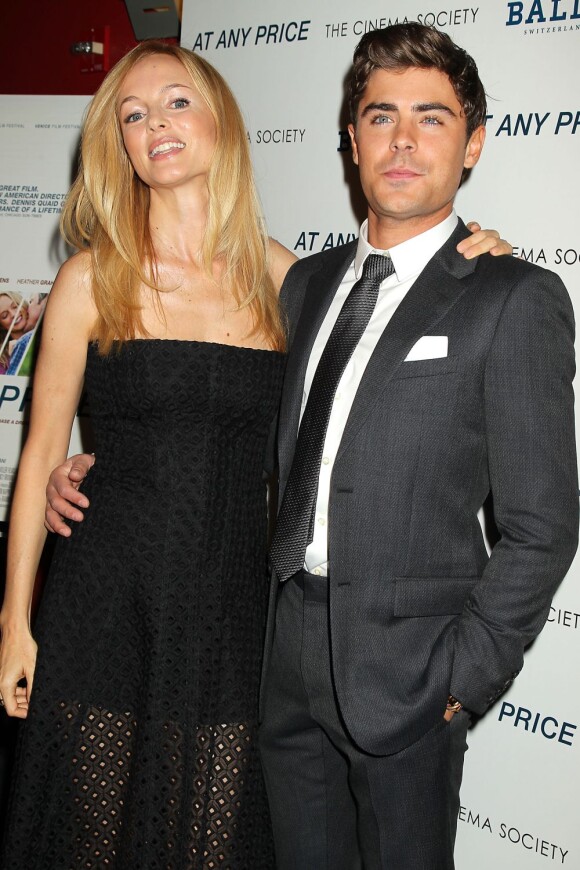 Heather Graham et Zac Efron à la projection du film At Any Price à New York le 18 avril 2013.