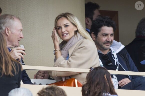 Adriana Karembeu et son compagnon André Ohanian en loges au Rolex Masters de Monte-Carlo le 20 avril 2013