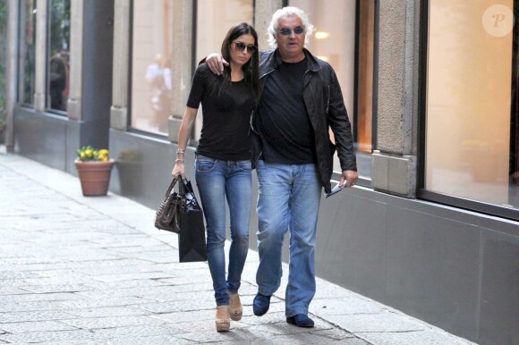 Flavio Briatore et sa femme Elisabetta Gregoraci à Milan le 18 avril 2013