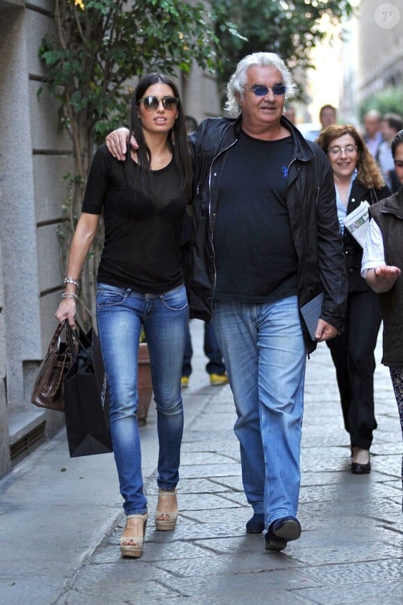 Flavio Briatore et sa femme Elisabetta Gregoraci à Milan le 18 avril 2013