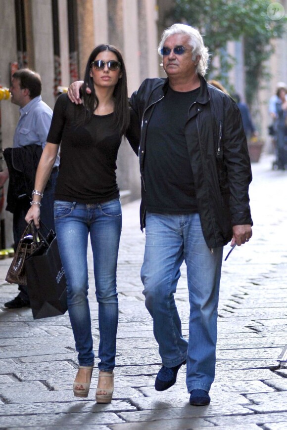 Flavio Briatore et sa femme Elisabetta Gregoraci à Milan le 18 avril 2013