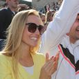  Jelena Ristic, compagne de Novak Djokovic, heureuse du triomphe de son chéri le 21 avril 2013 en finale du Rolex Masters de Monte-Carlo face à Rafael Nadal. 