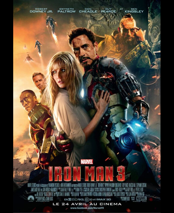 L'affiche du film Iron Man 3 qui sera dans les salles le 24 avril 2013
