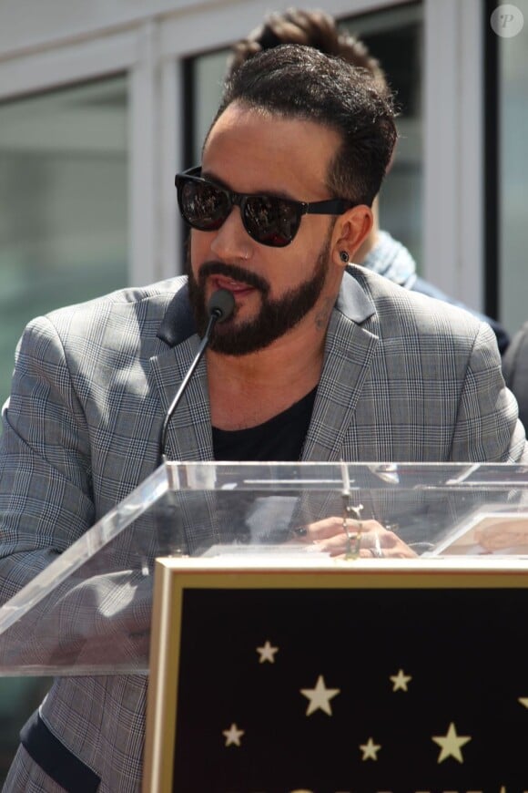 A.J. McLean des Backstreet Boys sur le Walk Of Fame à Hollywood, le 22 avril 2013.