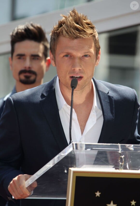 Nick Carter des Backstreet Boys sur le Walk Of Fame à Hollywood, le 22 avril 2013.