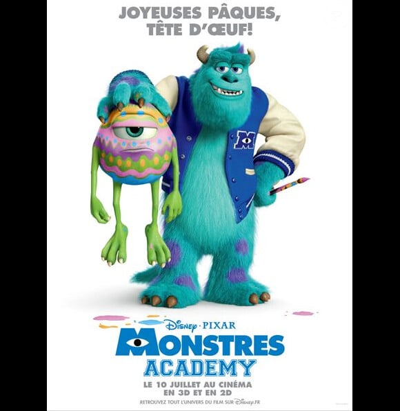 Affiche pour Pâques du film Monstres Academy (Monsters University), en salles le 10 juillet