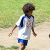 Johan, 6 ans, joue le Lionel Messi pendant son match de foot. Los Angeles, le 27 avril 2013.