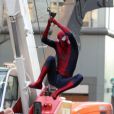 Spider-Man sur le tournage de The Amazing Spider-Man 2 à New York le 28 avril 2013.