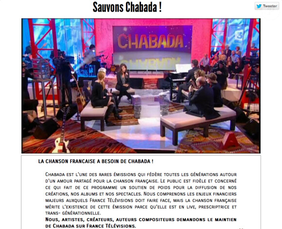Site internet : Sauvons-Chabada.fr