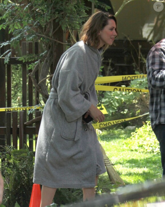 Exclusif - Rebecca Hall sur le tournage du film "Transcendence" à Hollywood le 30 avril 2013