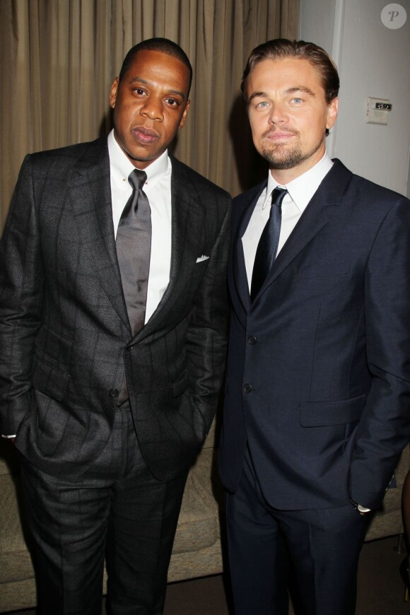 Jay-Z et Leonardo DiCaprio à la première mondiale de Gatsby le Magnifique au Lincoln Center de New York City, le 1er mai 2013.