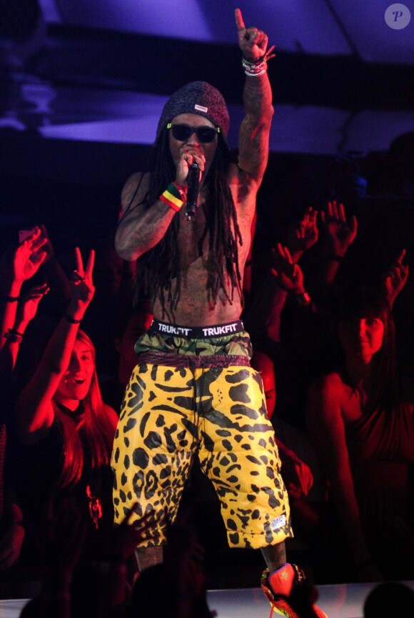 Lil Wayne sur la scène des MTV Video Music Awards au Staples Center de Los Angeles, le 6 septembre 2012.