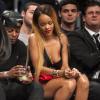 Rihanna assistant à un match de NBA, le samedi 4 mai 2013.