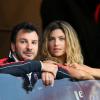 Le couple Michaël Youn et Isabelle Funaro lors de la 35e journée du championnat de France de football, au Parc des Princes, entre le PSG et Valenciennes (1-1), à Paris le 5 mai 2013.
