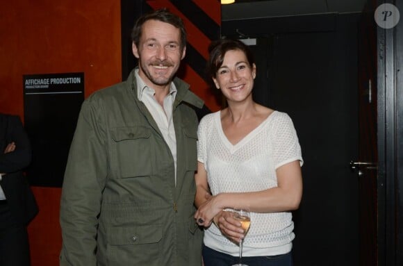 Exclusif : Virginie Hocq avec Julien Boisselier, son partenaire dans le film La Liste de mes envies, qu'elle a invité pour son spectacle à l'Olympia le 3 mai 2013 "Pas d'inquiétude"