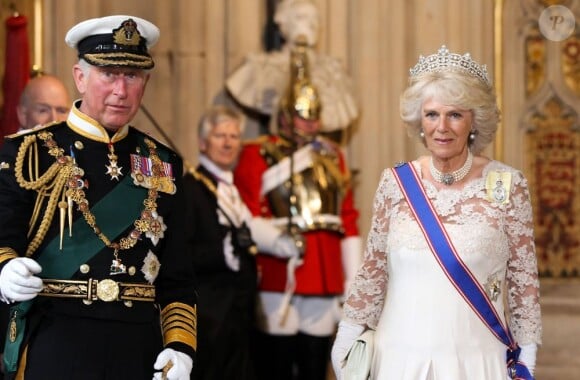 Camilla Parker Bowles prenait part pour la première fois à l'inauguration du Parlement par la reine Elizabeth II, le 8 mai 2013 à Westminster, accompagnant le prince Charles, présent à ce rituel pour la première fois en 17 ans.