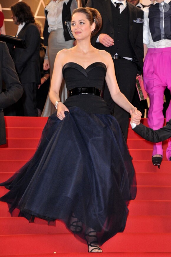 Marion Cotillard lors de la projection du film De rouille et d'os au Festival de Cannes le 17 mai 2012