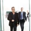 Bono en Allemagne pour rencontrer Angela Merkel, le 8 avril 2013.