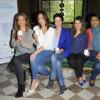 Sandrine Quétier, Julia Vignali, Nathalie Renoux, Pascale de la Tour du Pin, Patricia Loison à la conférence de presse de l'opération La Flamme Marie Claire à l'hôtel le Marois à Paris, le 16 mai 2013.