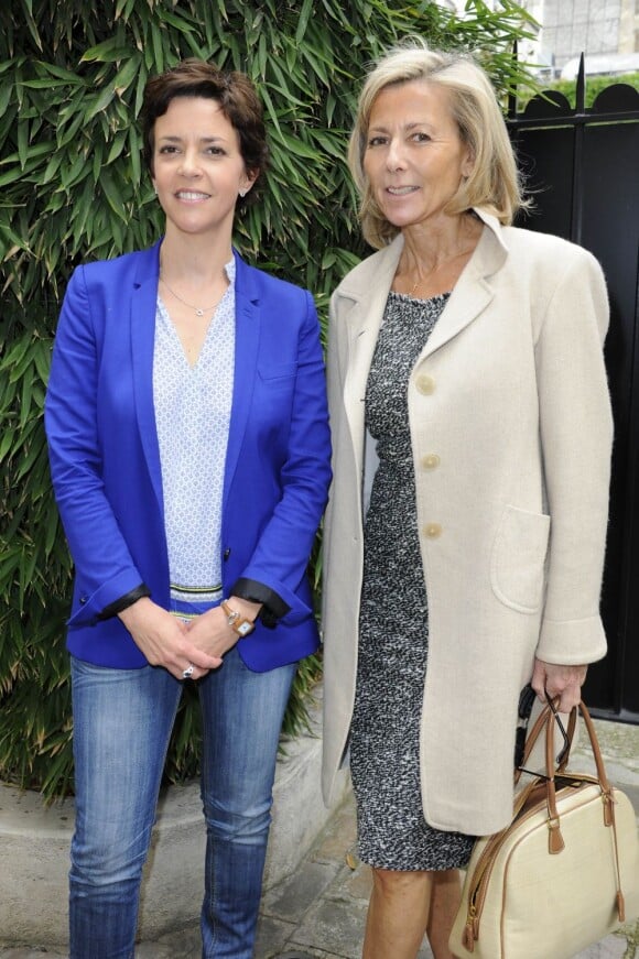 Nathalie Renoux, Claire Chazal à la conférence de presse de l'opération La Flamme Marie Claire à l'hôtel le Marois à Paris, le 16 mai 2013.