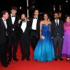 Le réalisateur Amit Kumar et les acteurs Vijay Verma, Tannishtha Chatterjee, Nawazuddin Siddiqui lors de la projection du film Monsoon Shootout au Festival de Cannes le 18 mai 2013