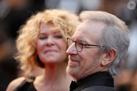 Le président du jury Steven Spielberg lors de la montée des marches du Festival de Cannes le 18 mai 2013