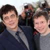 Benicio del Toro, Mathieu Amalric lors du photocall du film "Jimmy P." lors du 66e festival du film de Cannes le 18 mai 2013