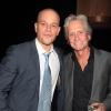Matt Damon et Michael Douglas à New York le 7 septembre 2011.