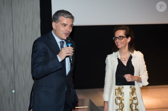 Omer Acar et Florence Dubois lors de la projection de Gatsby le magnifique à l'Hôtel Royal Monceau à Paris le mercredi 15 mai 2013
