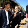Tomer Sisley (montre Nicolas Rieussec de Montblanc) et Margot Bancilhon (en robe noire Paul Ka) à Cannes.