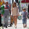 Christian Audigier, son fils Rocco et sa petite amie Nathalie Sorensen vont déjeuner au restaurant mexicain à Santa Monica, le 21 mai 2013.