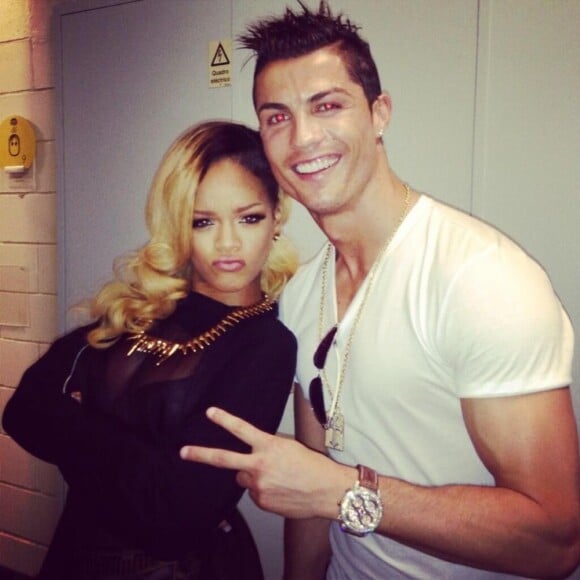 Rihanna et Cristiano Ronaldo après un concert à Lisbonne le 28 mai 2013.