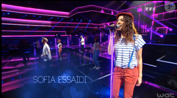 Sofia Essaidi lors de "Samedi soir on chante..." dédié à France Gall, le 1er juin sur TF1.