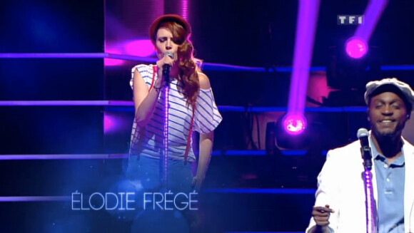 Elodie Frégé et Corneille lors de "Samedi soir on chante..." dédié à France Gall, le 1er juin sur TF1.