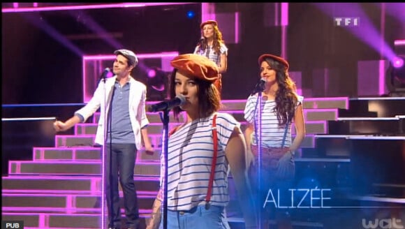 Alizée, Yoann Fréget et Tal lors de "Samedi soir on chante..." dédié à France Gall, le 1er juin sur TF1.