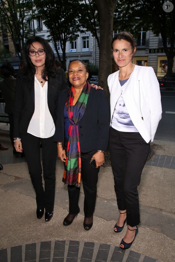 Yamina Benguigui, Christiane Taubira et Aurélie Filippetti - Anniversaire de la Fondation Culture et Diversité au théâtre du Rond-Point à Paris le 3 juin 2013.